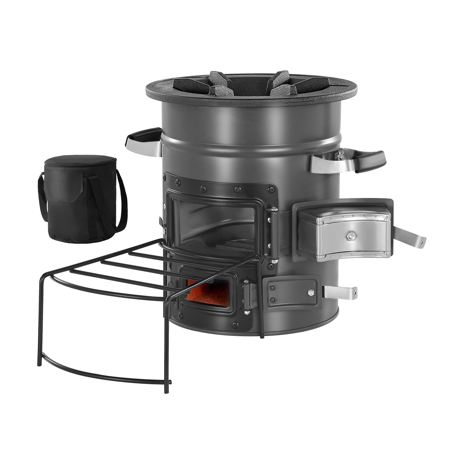 Camping Double Cooking Stove - Camping Rocket Stove, Wood Burning Portable