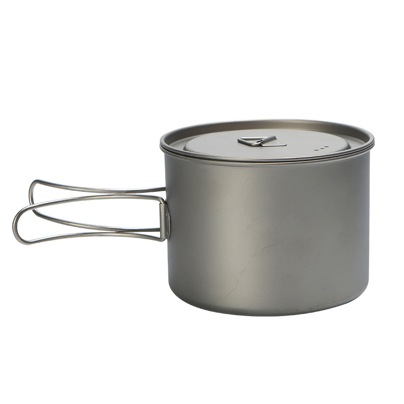Camping Cooking Stove - Outdoor Picnic Titanium Cooking Pot 750ml
