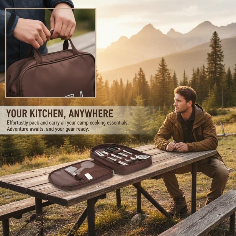 Camping Cooking Utensil Bag - Outdoor Cooking Bag Camping Storage Bag