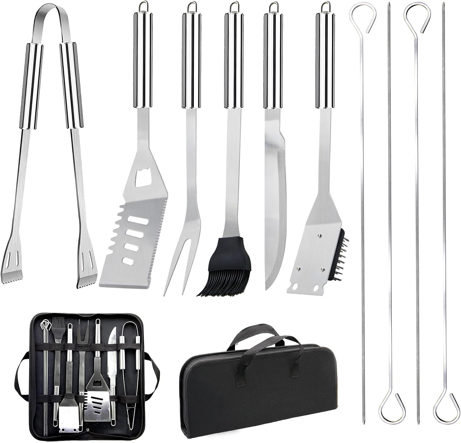 Camping Cooking Utensil Bag - Grill Utensils Set Stainless Steel BBQ