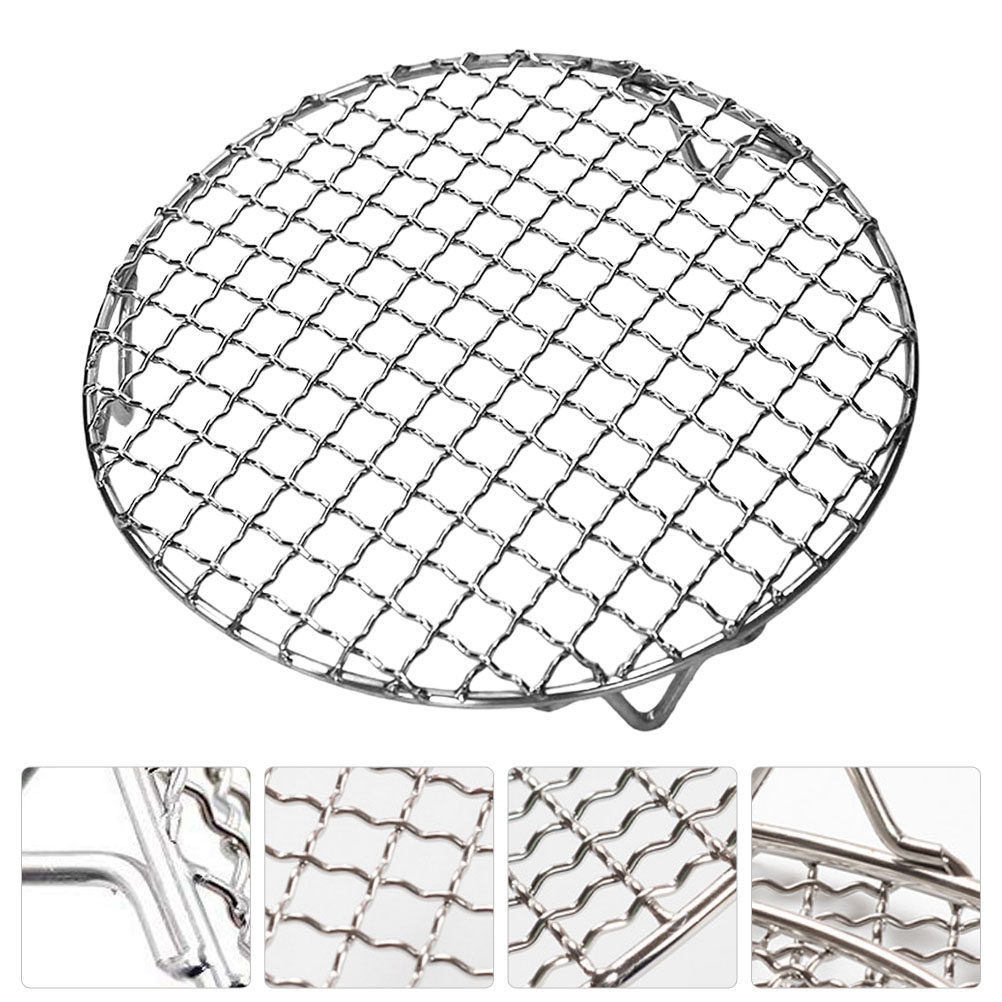 Camping Cooking Vegetables - Round Stainless Steel Barbecue Grid Anti-Rust