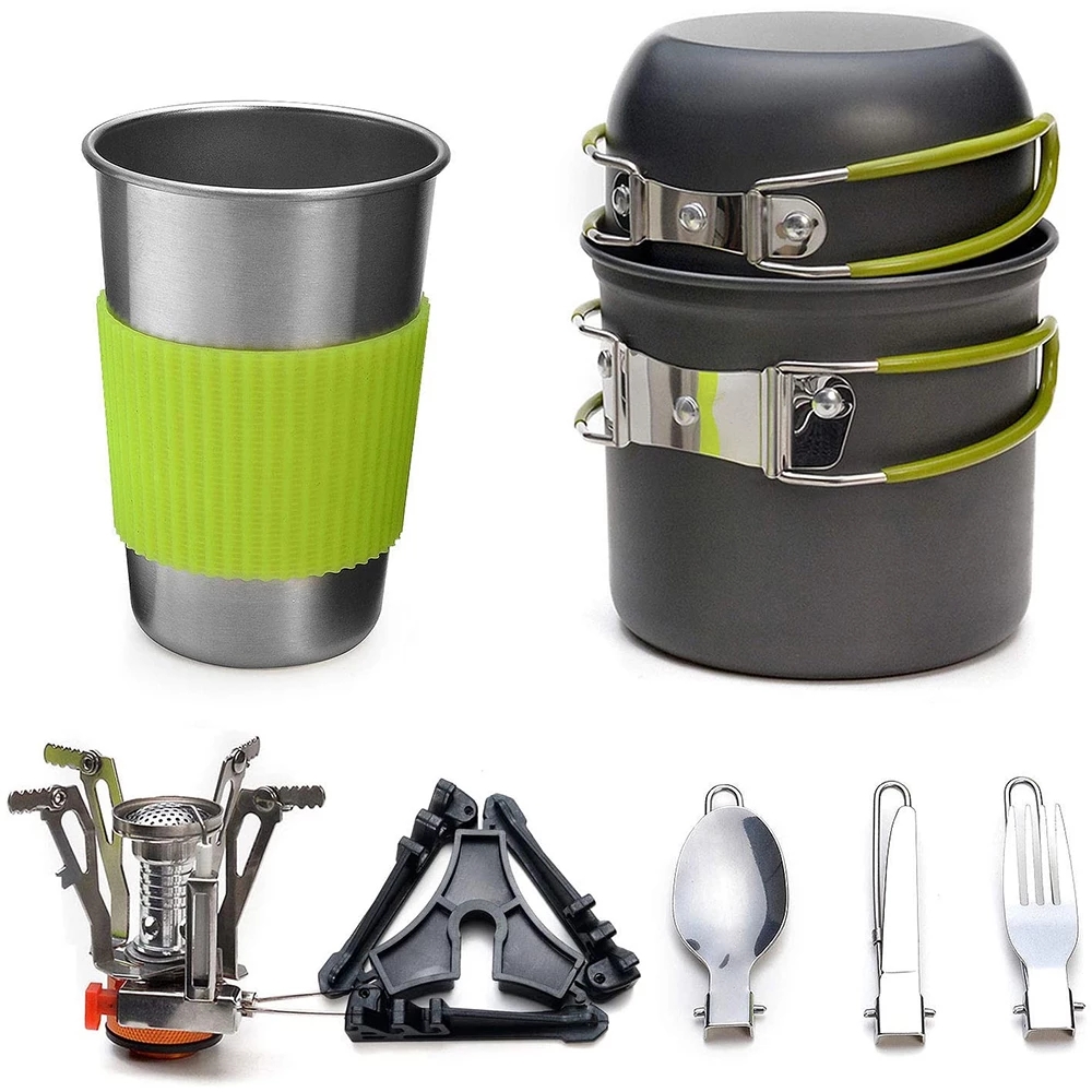 Camping Cooking Gadgets - Camping Cookware Kit with Stove Outdoor