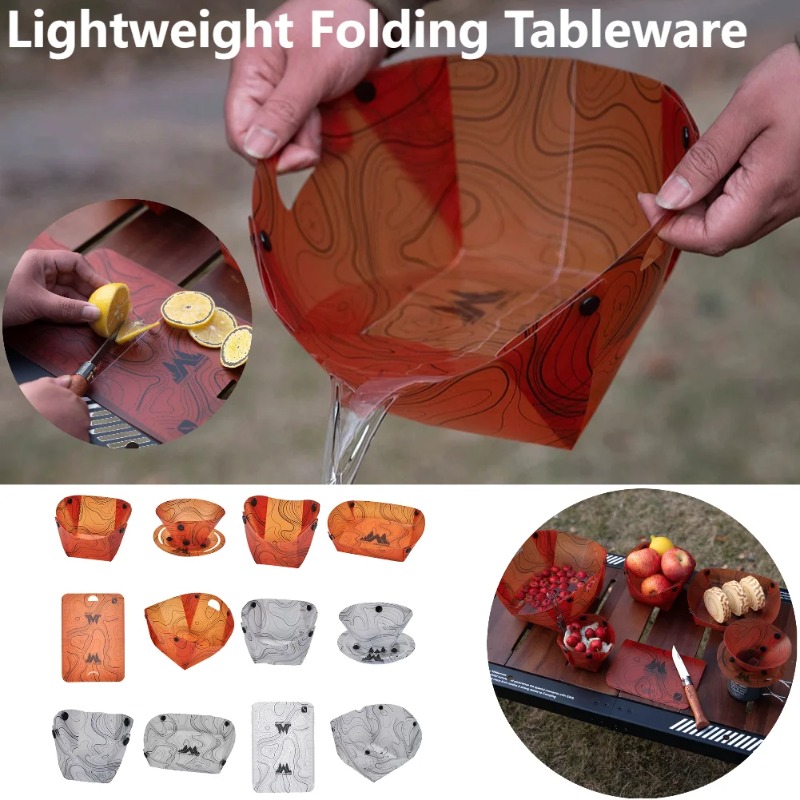 Camping Cooking Roll - Foldable Camping Tableware Portable Bowl Dinner