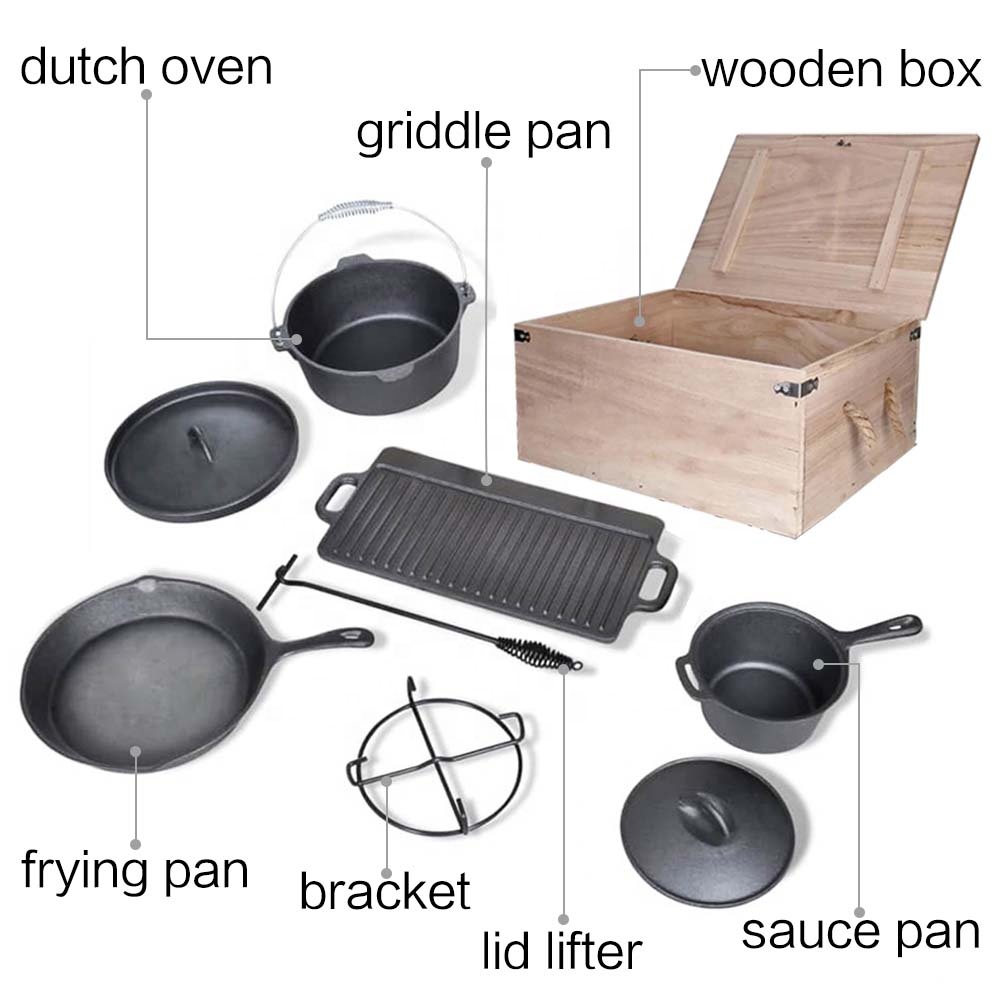 Pre-Seasoned BBQ Heavy Duty Ou - đánh giá và giá Camping Cooking Dutch Oven