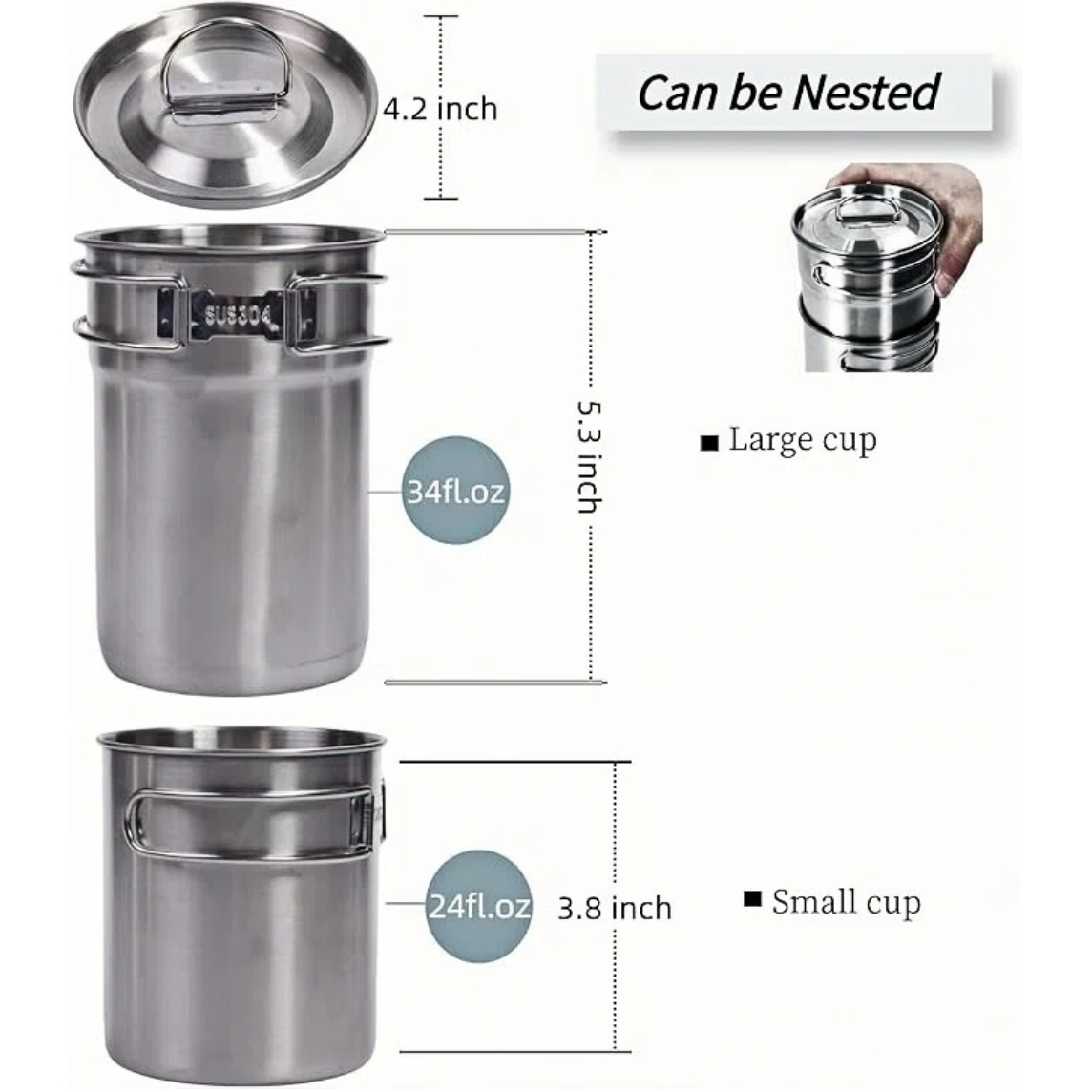 Foldable Camping Cups Mugs Cam - đánh giá và giá Camping Cooking Can