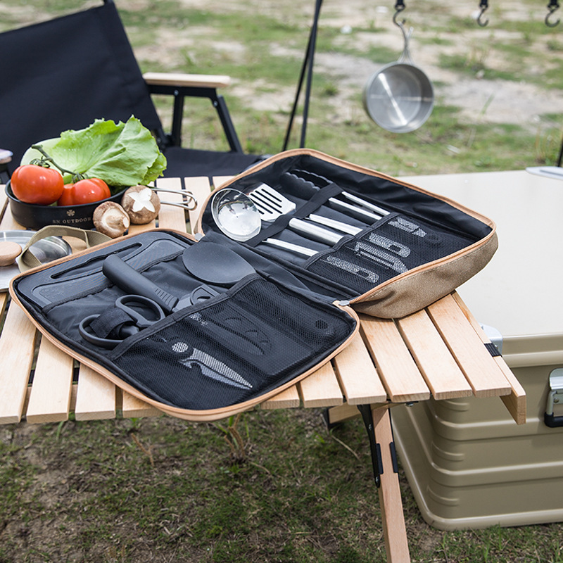 8pcs Camping Kitchen Cookware  - đánh giá và giá Camping Cooking Roll