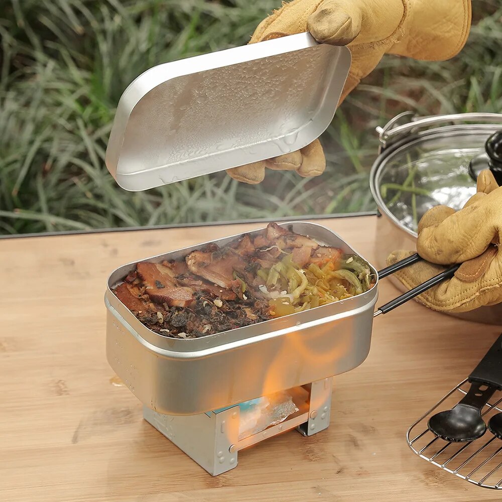 800/1400ML Aluminum Lunch Boxe - đánh giá và giá Camping Cooking Tray