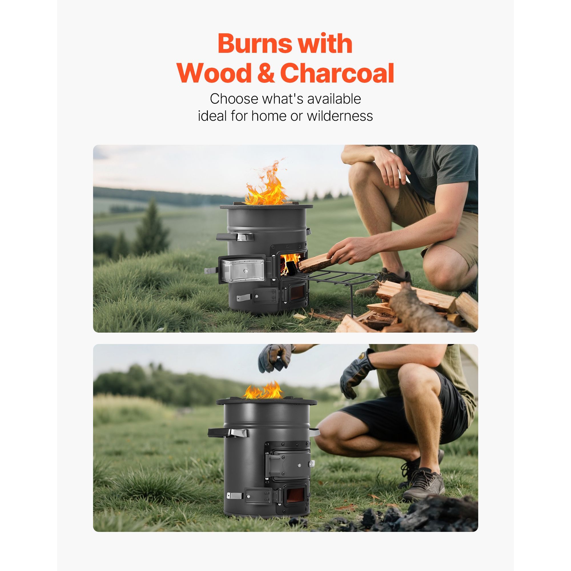Camping Rocket Stove, Wood Bur - đánh giá và giá Camping Double Cooking Stove