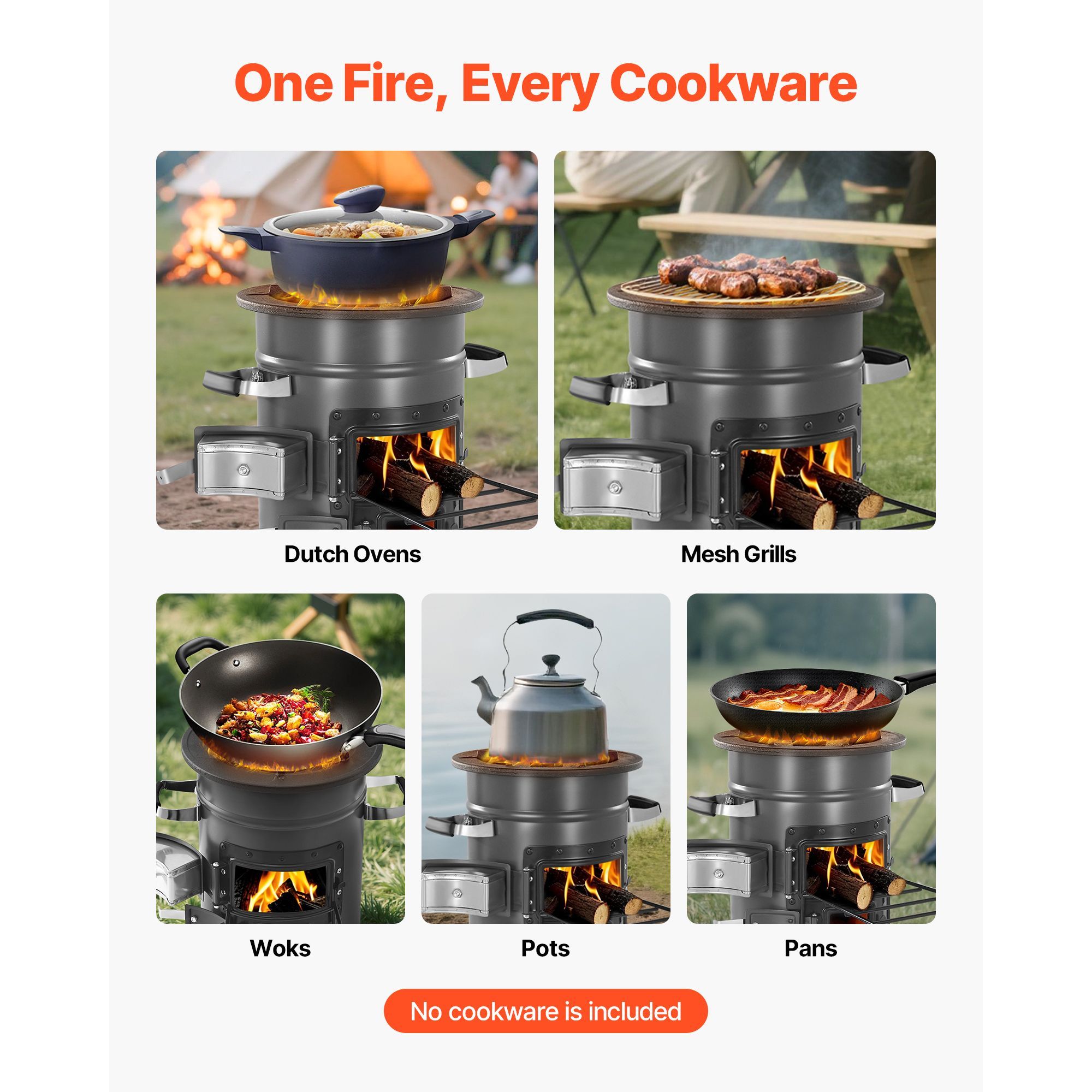 Camping Rocket Stove, Wood Bur - đánh giá và giá Camping Double Cooking Stove