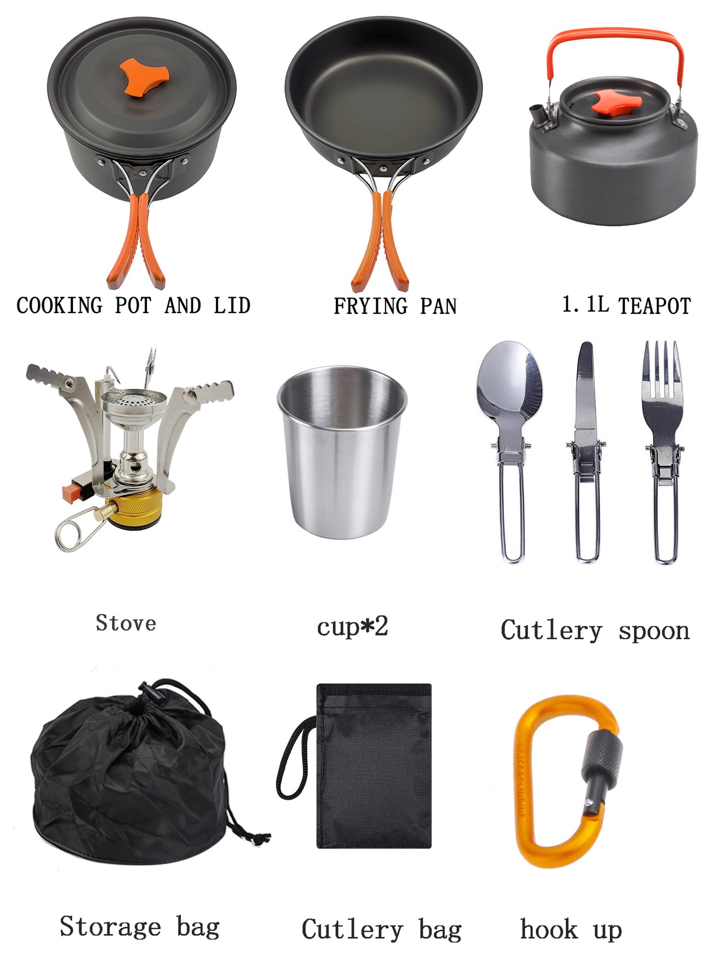 Outdoor camping cooking set ou - đánh giá và giá Camping Cooking Vegetables