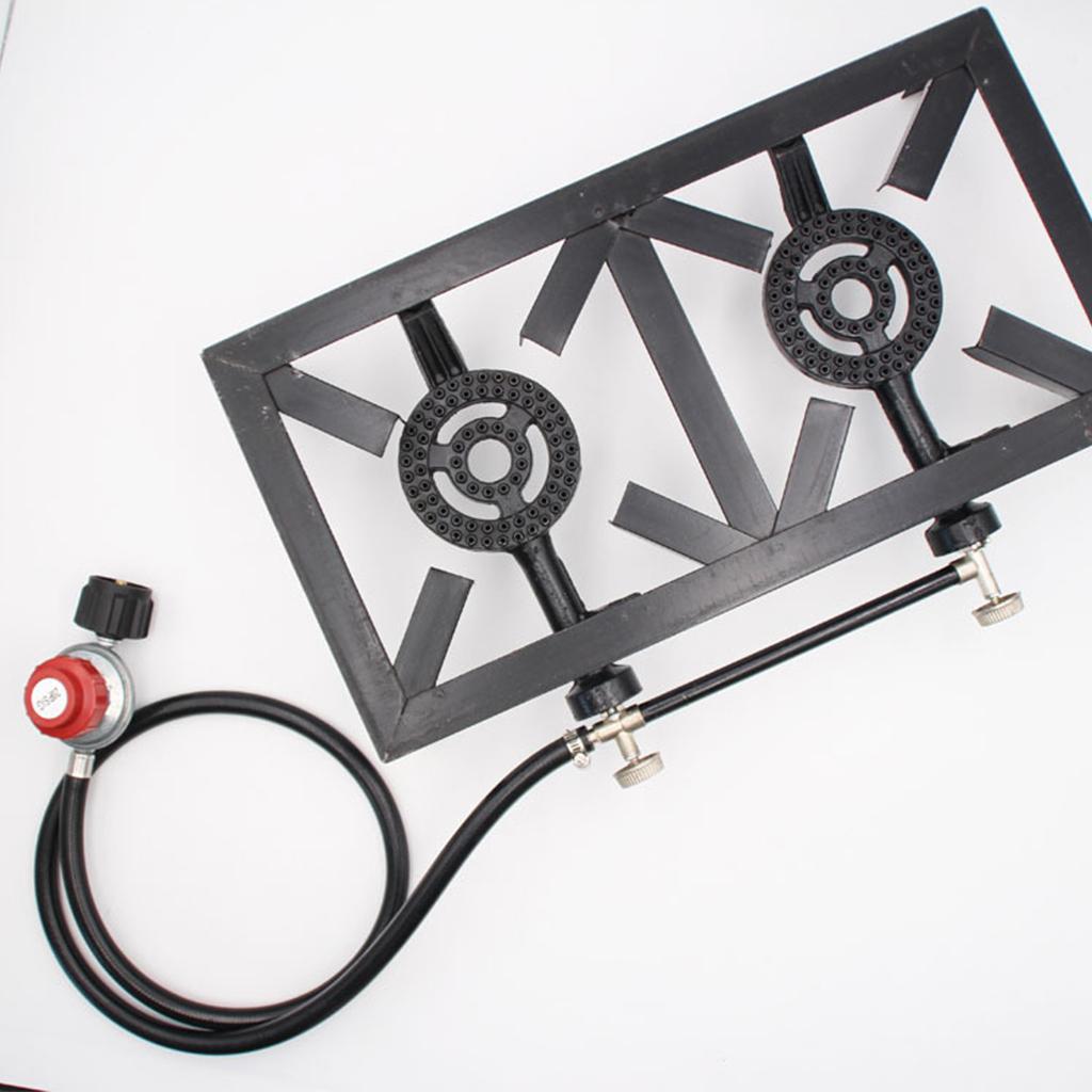 Gas Stove Double Burner Burner - đánh giá và giá Camping Double Cooking Stove