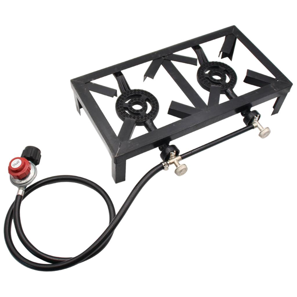 Gas Stove Double Burner Burner - đánh giá và giá Camping Double Cooking Stove