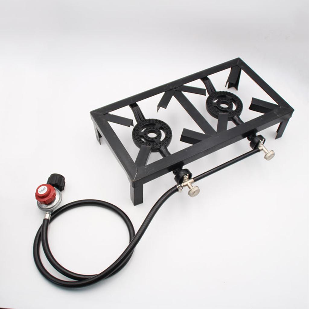 Gas Stove Double Burner Burner - đánh giá và giá Camping Double Cooking Stove