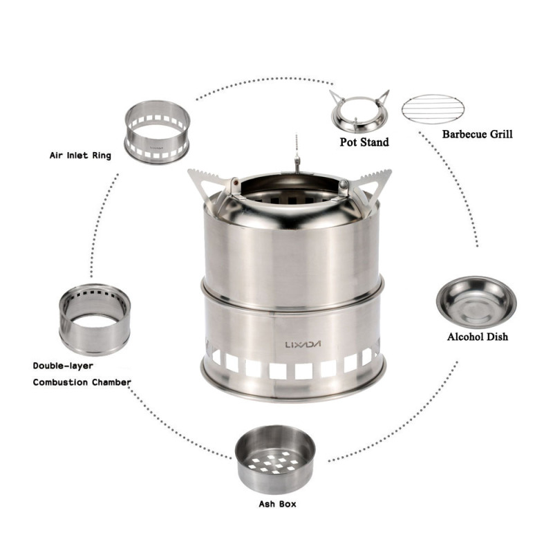 Lixada Stainless Steel Wood St - đánh giá và giá Camping Cooking Grate