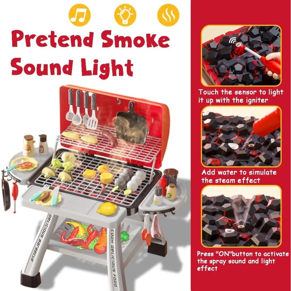 Barbecue Grill Toy Set Kids BB - đánh giá và giá Camping Cooking Kids