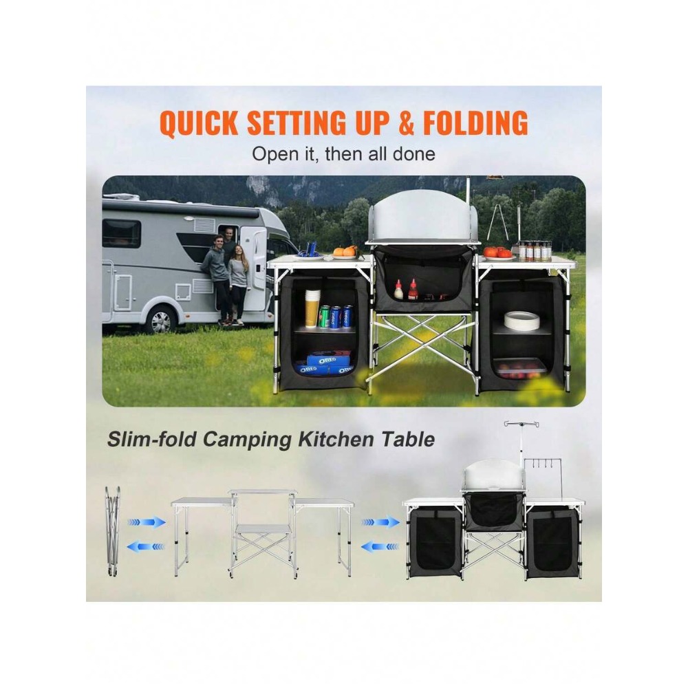 Folding Camping Kitchen Table  - đánh giá và giá Camping Cooking Must Haves