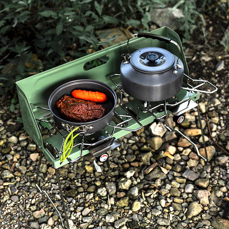 Portable Gas Stove Outdoor Por - đánh giá và giá Camping Double Cooking Stove