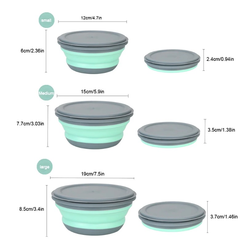 3pcs Silicone Folding Lunch Bo - đánh giá và giá Camping Cooking Tray