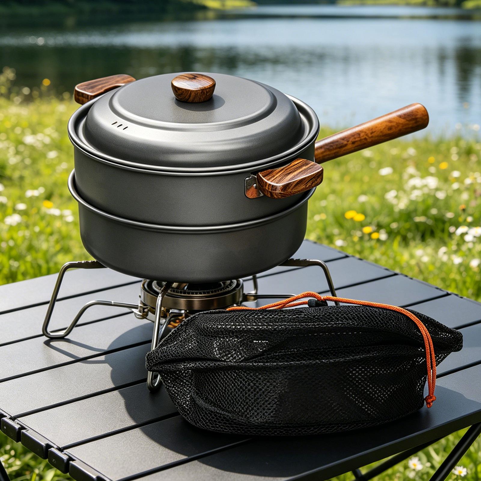 Camping Pot Portable Large Lig - đánh giá và giá Camping Double Cooking Stove