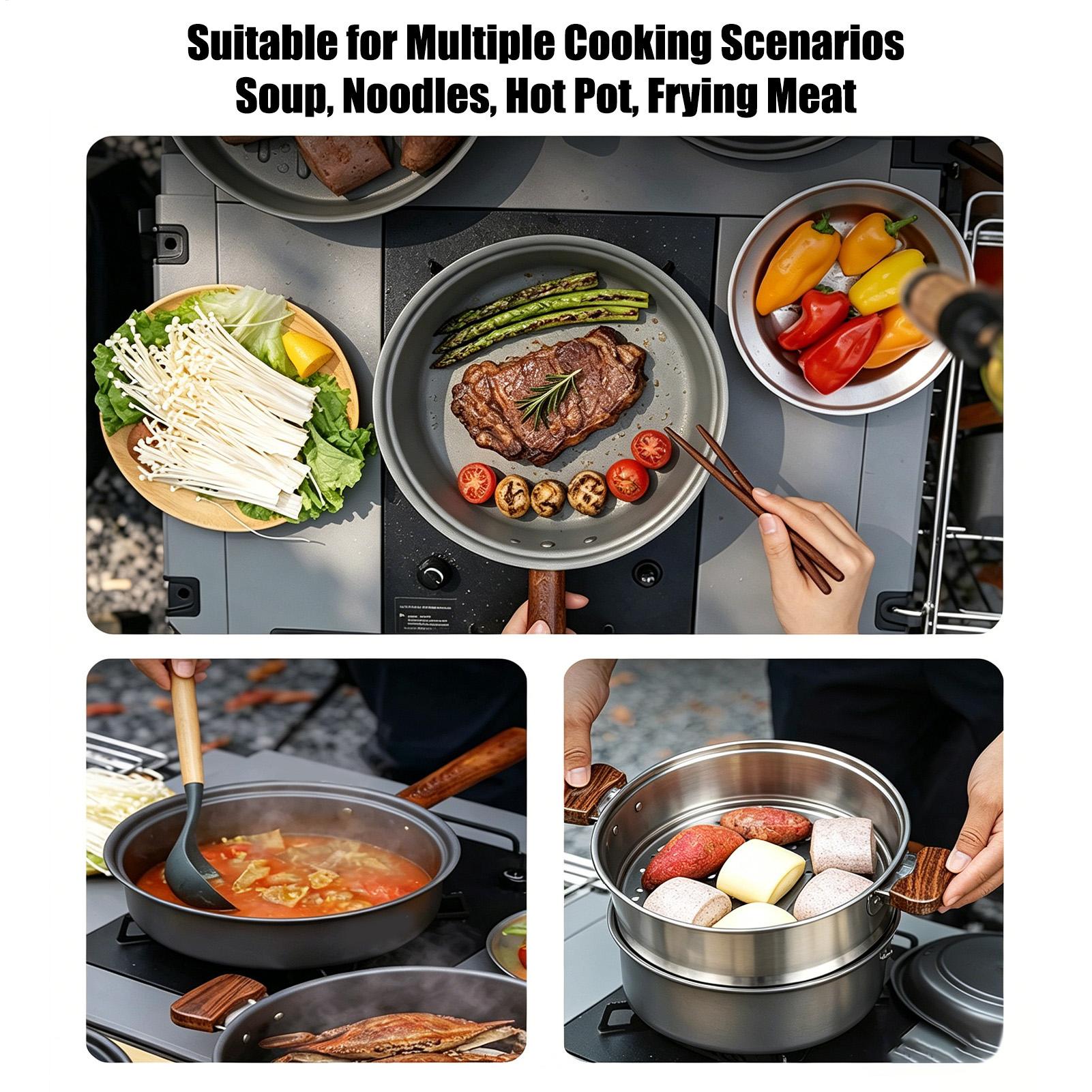 Camping Pot Portable Large Lig - đánh giá và giá Camping Double Cooking Stove