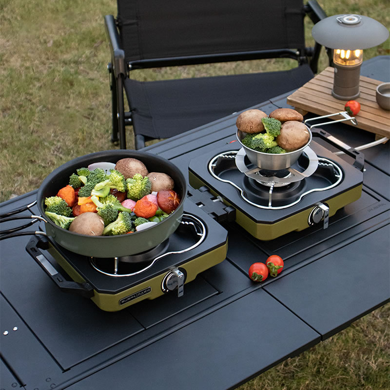 Camping Stove Double Burner Po - đánh giá và giá Camping Double Cooking Stove