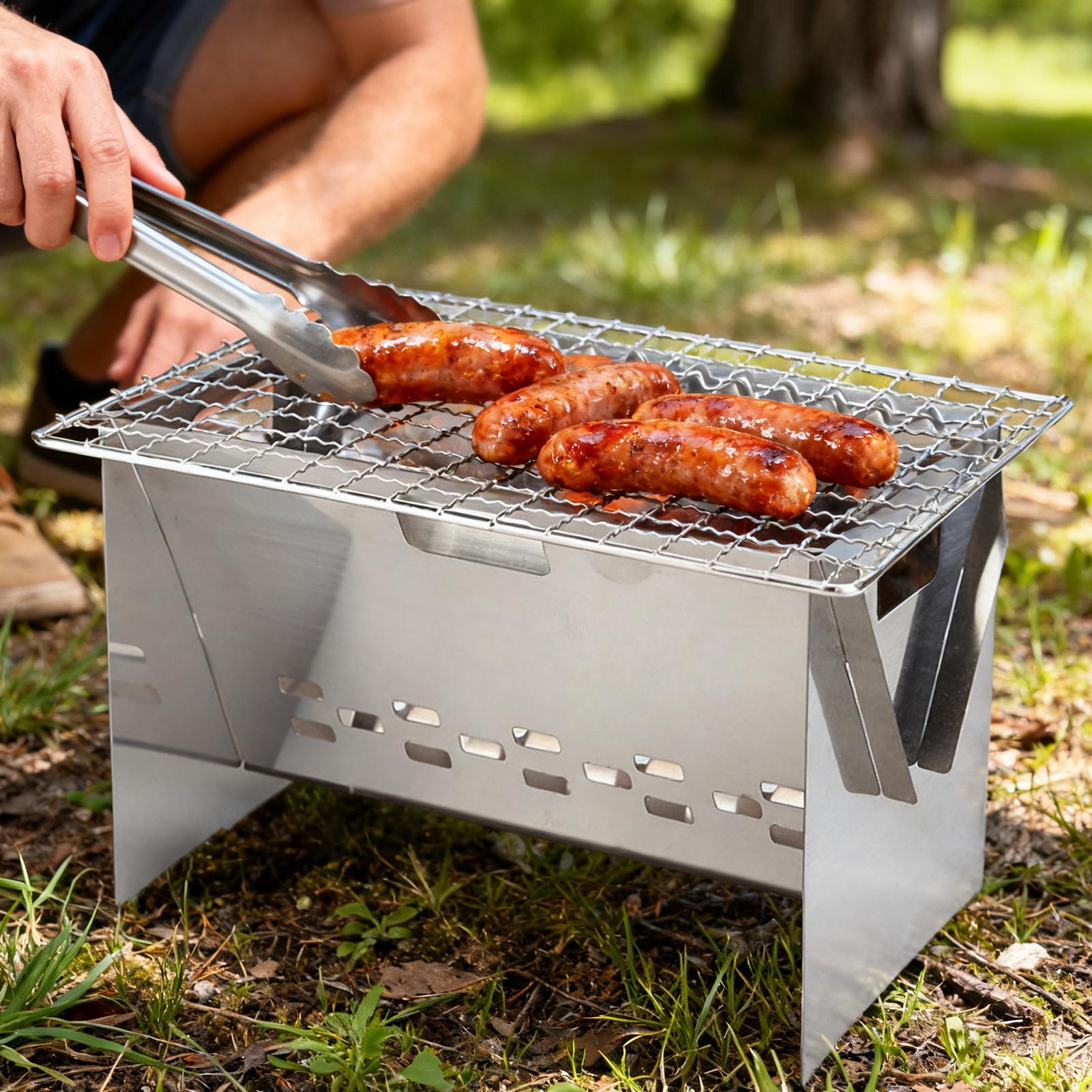 Stainless steel Charcoal Grill - đánh giá và giá Camping Cooking Fire Stove