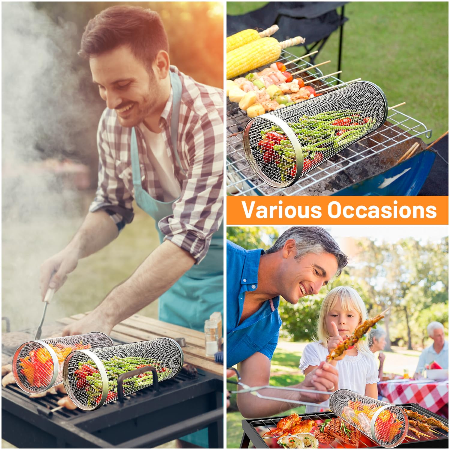 2 Pieces Rolling Grilling Bask - đánh giá và giá Camping Cooking Mesh