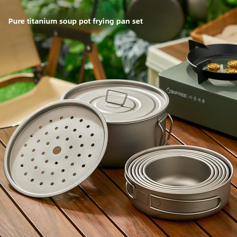 Titanium Outdoor Pot Set Picni - đánh giá và giá Camping Cooking Mesh