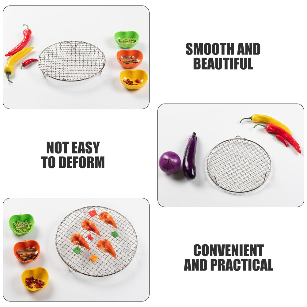 Round Stainless Steel Barbecue - đánh giá và giá Camping Cooking Vegetables