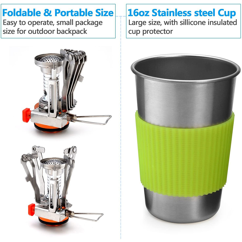 Camping Cookware Kit with Stov - đánh giá và giá Camping Cooking Gadgets