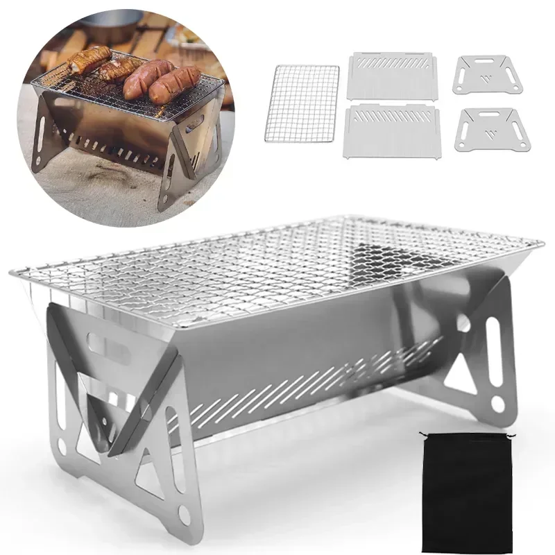 Portable Folding Barbecue Gril - đánh giá và giá Camping Cooking Mesh