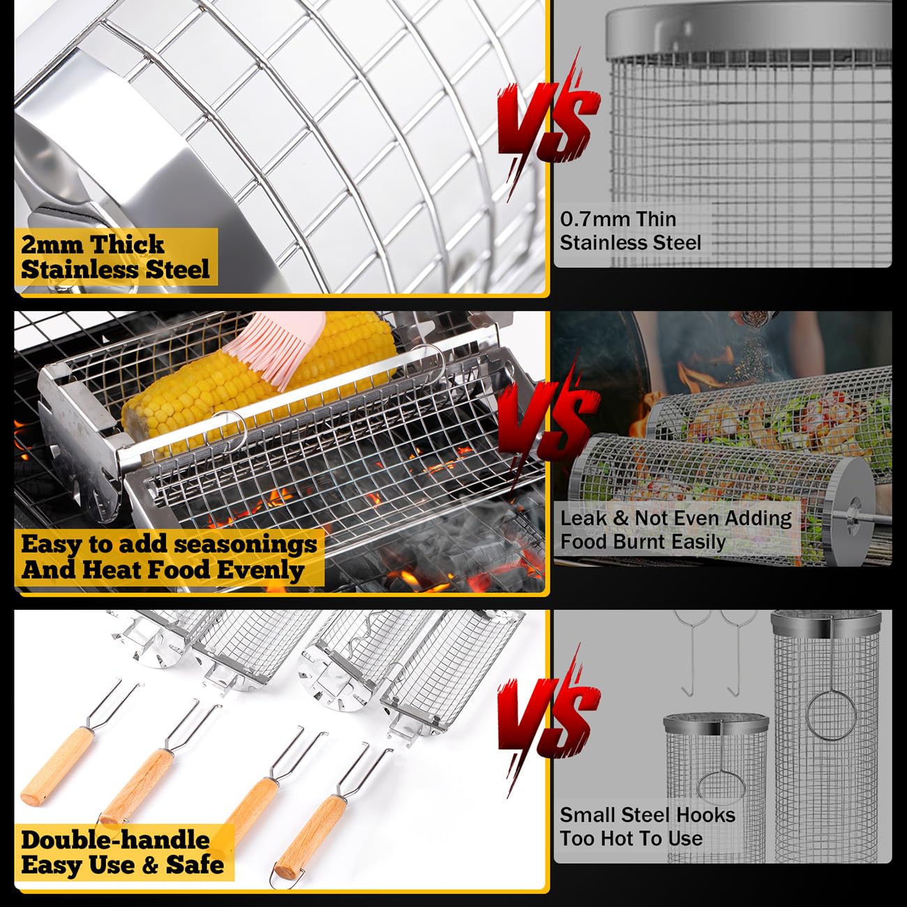 BUYYES Rolling Grill Basket BB - đánh giá và giá Camping Cooking Roll